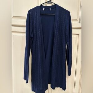 Navy Open-Front Cardigan Sweater